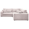 ECKSOFA  Rosa Cord  - Schwarz/Rosa, KONVENTIONELL, Kunststoff/Textil (248/248cm) - Carryhome