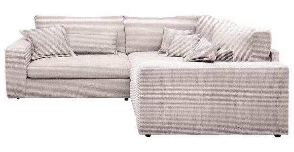 ECKSOFA  Rosa Cord  - Schwarz/Rosa, KONVENTIONELL, Kunststoff/Textil (248/248cm) - Carryhome