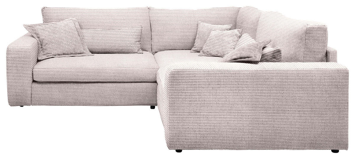 ECKSOFA  Rosa Cord  - Schwarz/Rosa, KONVENTIONELL, Kunststoff/Textil (248/248cm) - Carryhome