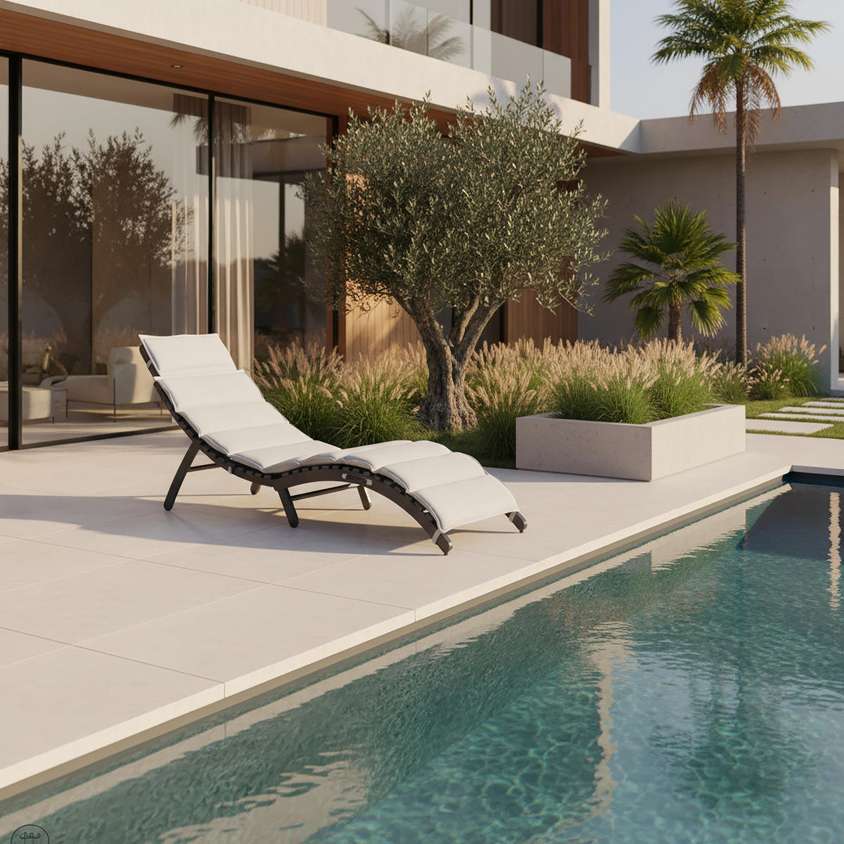 BAŠTENSKA LEŽALJKA  siva, tamnosiva   - tamnosiva/siva, Moderno, metal/tekstil (180/54/70cm) - Bessagi Garden