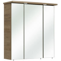 SPIEGELSCHRANK 65/72/20 cm  - Eichefarben/Silberfarben, Basics, Glas/Holzwerkstoff (65/72/20cm) - Carryhome