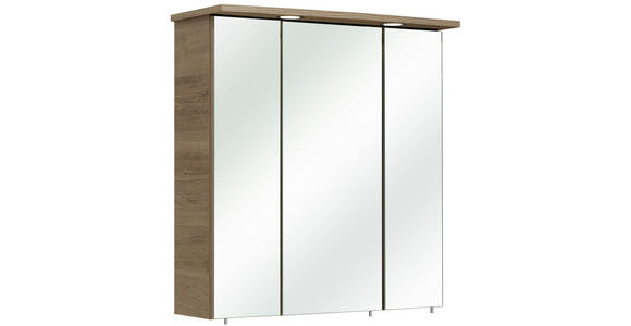 SPIEGELSCHRANK 65/72/20 cm  - Eichefarben/Silberfarben, Basics, Glas/Holzwerkstoff (65/72/20cm) - Carryhome