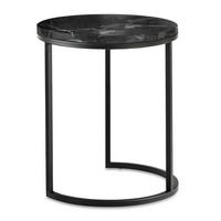 BEISTELLTISCH in Stein 39/39/49 cm  - Schwarz, Design, Stein/Metall (39/39/49cm) - Johann Jakob