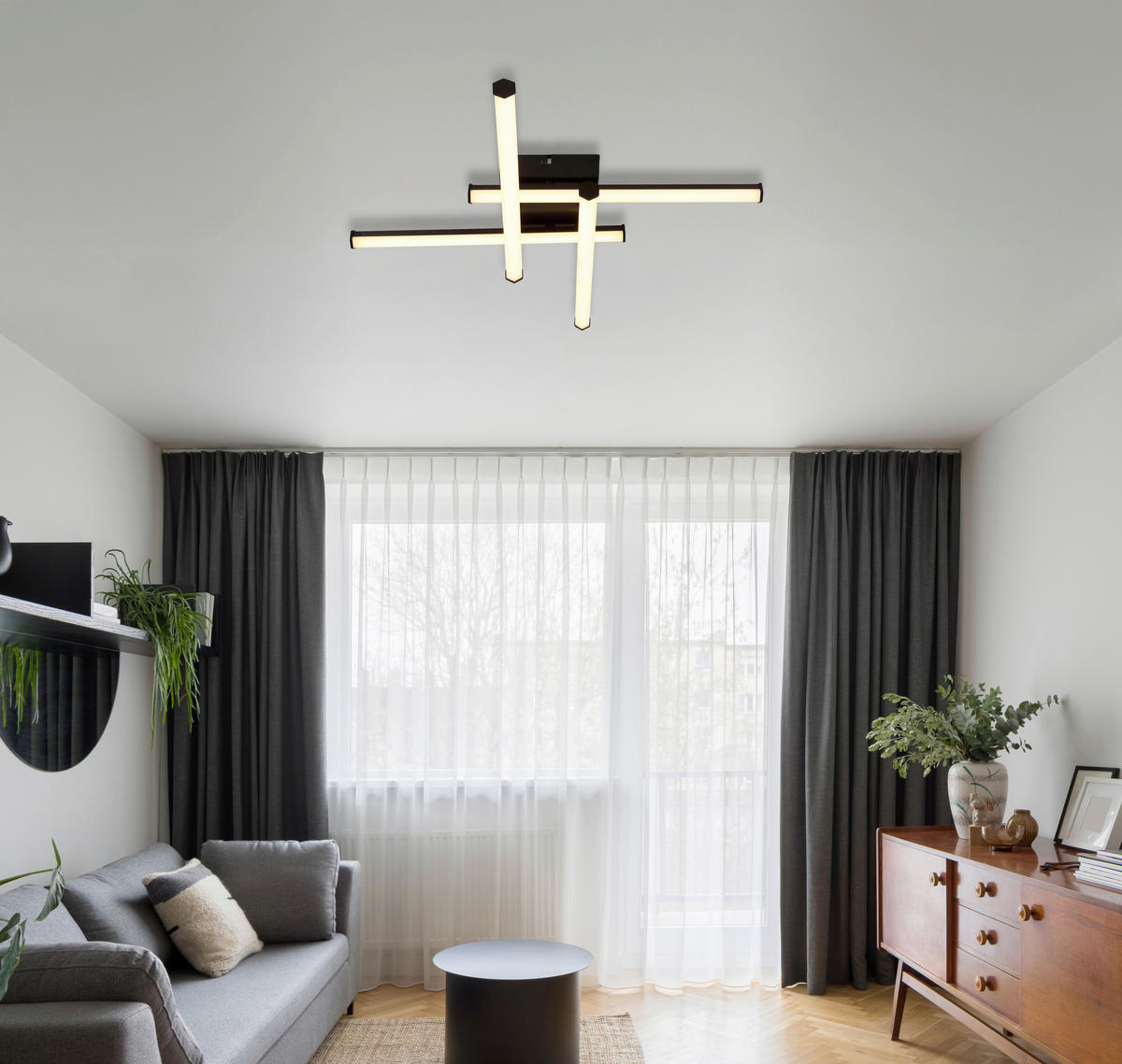 LED SVJETILJKA STROPNA KIRINA  - bijela/crna, Design, plastika (50/50/8,8cm) - Globo