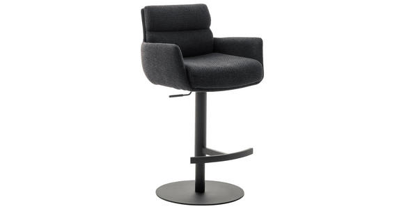 BARHOCKER in Metall, Textil Anthrazit - Anthrazit/Schwarz, Design, Textil/Metall (54/84/52cm) - Dieter Knoll