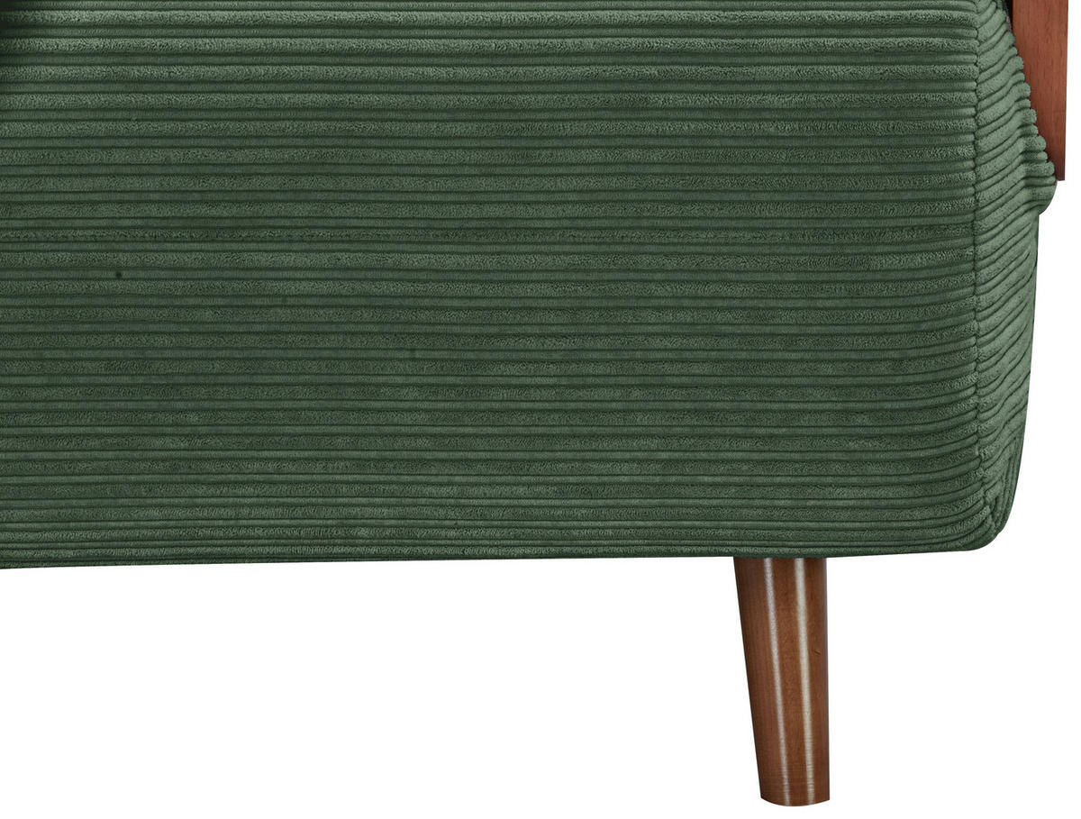 SCHLAFSESSEL Cord Grün    - Hellbraun/Grün, MODERN, Holz/Textil (107/82/91cm) - Livetastic