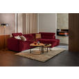 ECKSOFA in Chenille Rot  284/205 cm  - Rot/Schwarz, Design, Kunststoff/Textil (284/205cm) - Xora