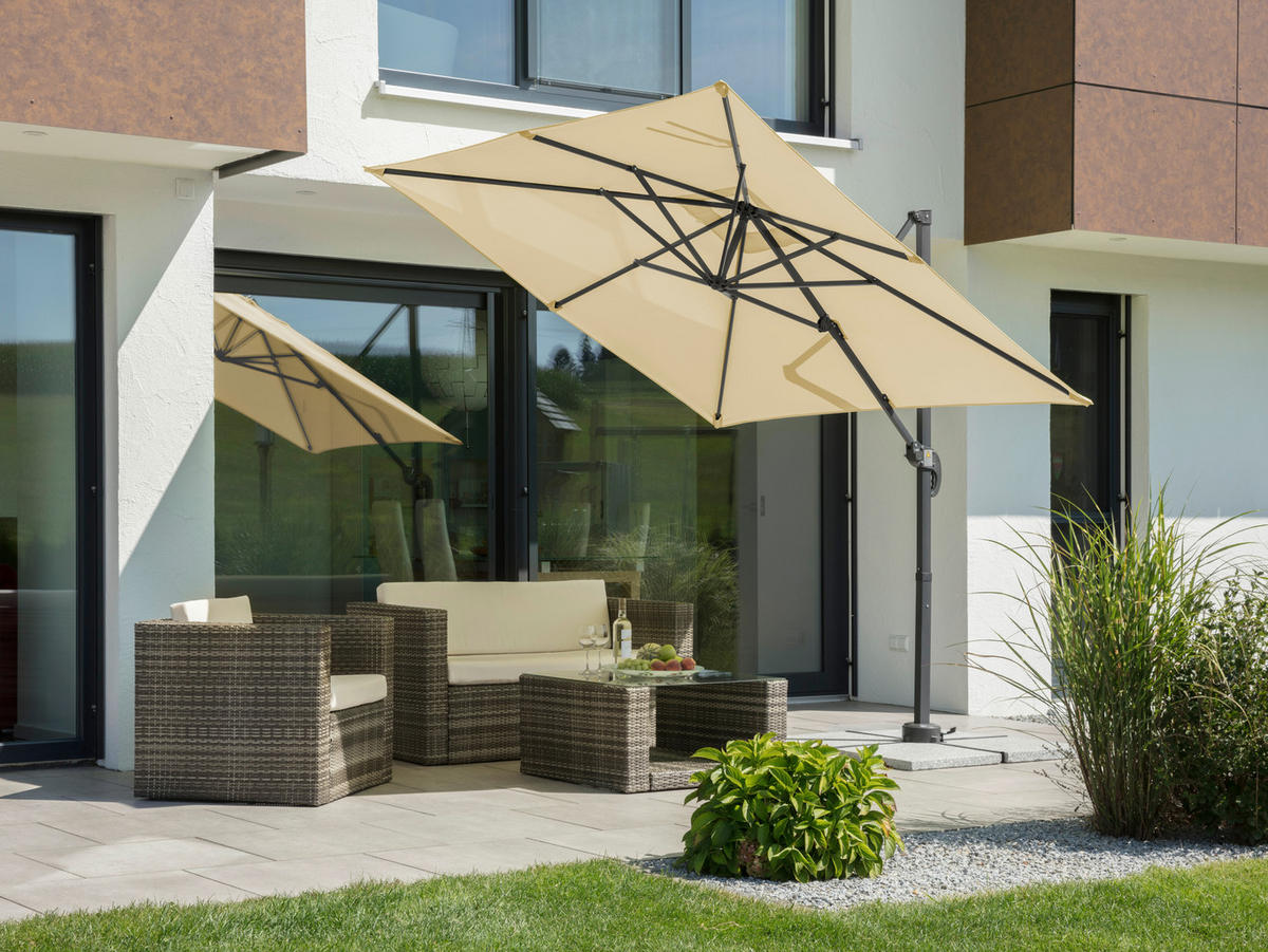 BOČNÍ SLUNEČNÍK 300/239/230 cm - přírodní barvy/antracitová, Basics, kov/textil (300/239/230cm)