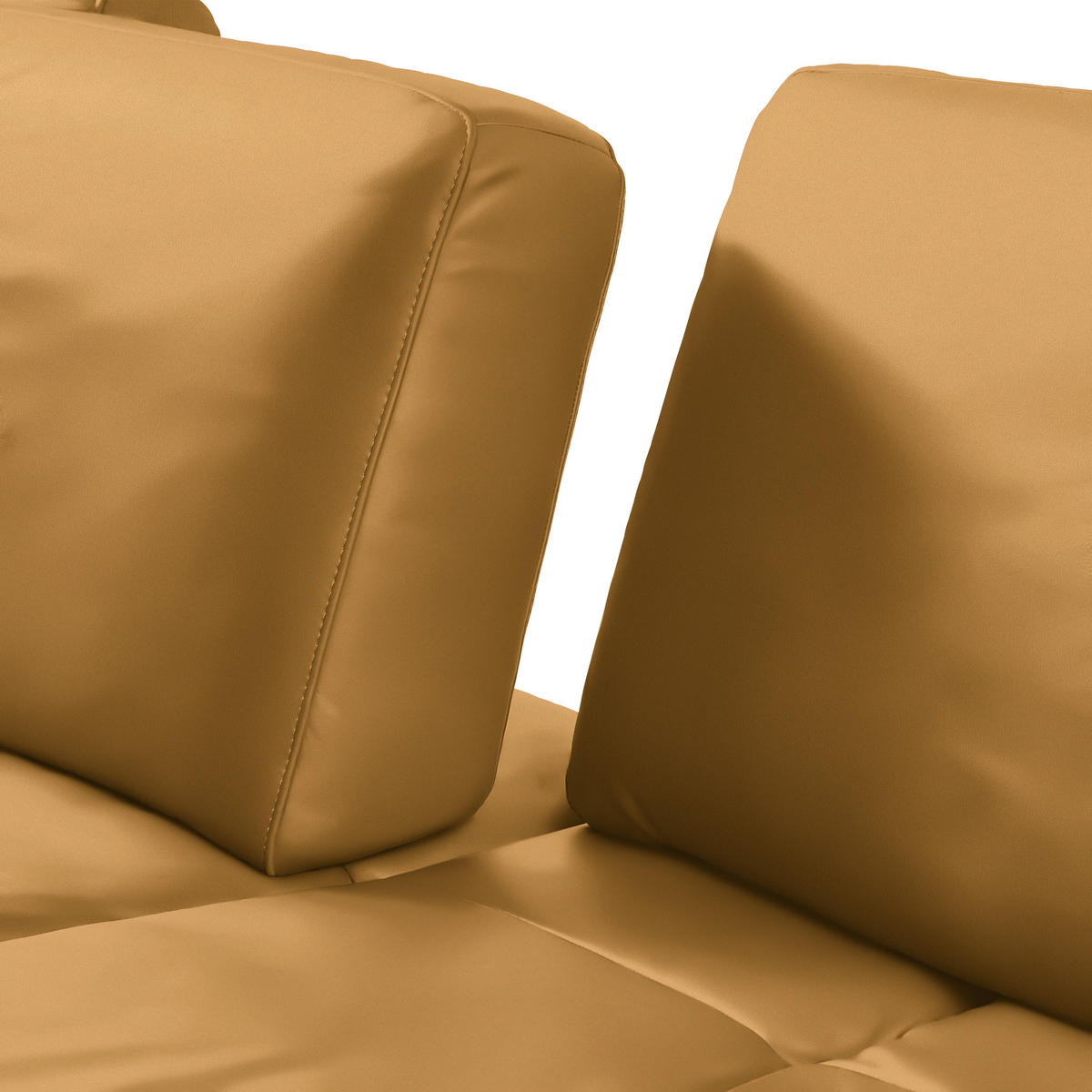 ECKSOFA in Echtleder Currygelb  - Currygelb/Bronzefarben, Design, Leder/Holz (176/314cm) - Valnatura