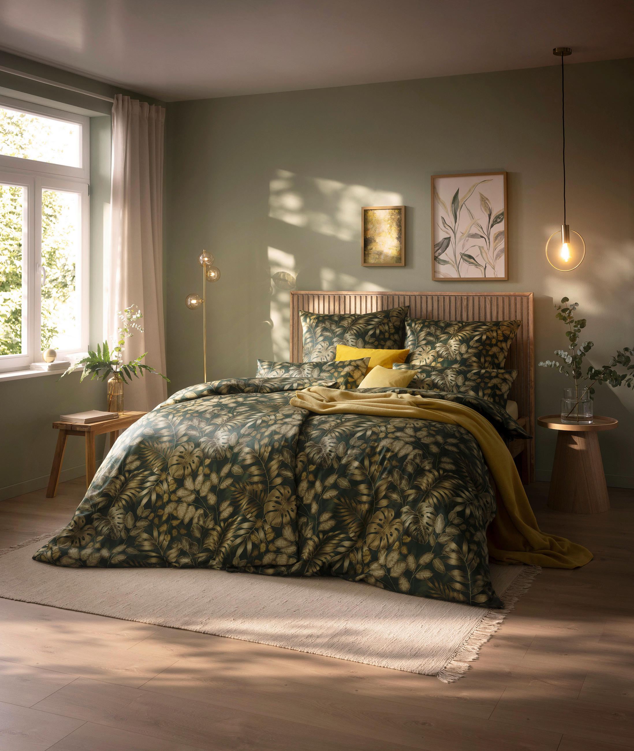 BETTWÄSCHE Exquisit Satin 155/220 cm  - Grün, Design, Textil (155/220cm) - Estella