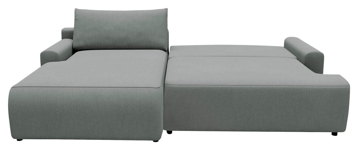 ECKSCHLAFSOFA in Struktur Grau  - Schwarz/Grau, Modern, Kunststoff/Textil (167/253cm) - Trendmanufaktur