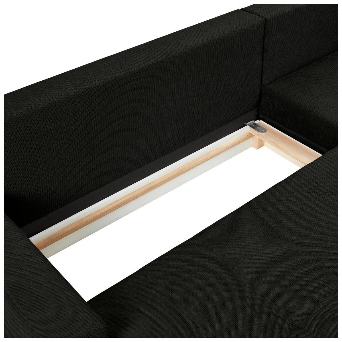ECKSOFA in Webstoff Schwarz  - Schwarz, Konventionell, Kunststoff/Textil (157/231cm) - P & B
