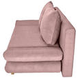 SCHLAFSOFA mit Schlafen auf Sitzhöhe, haustierfreundlicher Bezug Cord Rosa - Buchefarben/Rosa, KONVENTIONELL, Holz/Textil (200/75/85cm) - Carryhome