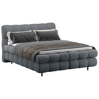 BOXBETT 180/200 cm  in Anthrazit  - Anthrazit/Schwarz, Design, Textil/Metall (180/200cm) - Ti'me