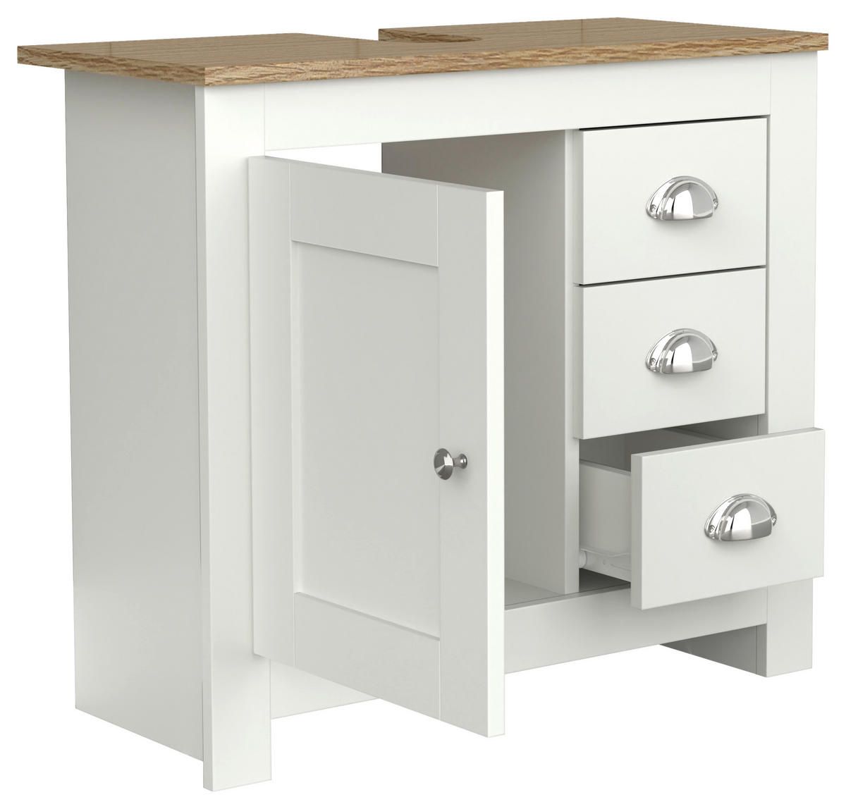 WASCHBECKENUNTERSCHRANK 65/58/30 cm  - Honigeiche/Eichefarben, MODERN, Holzwerkstoff/Metall (65/58/30cm) - MID.YOU