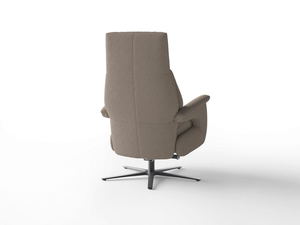 RELAXSESSEL Textil Taupe  - Taupe/Schwarz, Basics, Textil/Metall (75/113/85cm) - Sit & More