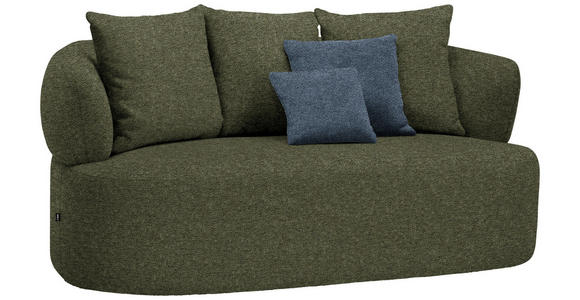 2-SITZER-SOFA in Chenille Grün  - Blau/Schwarz, MODERN, Kunststoff/Textil (177/86/105cm) - Hom`in