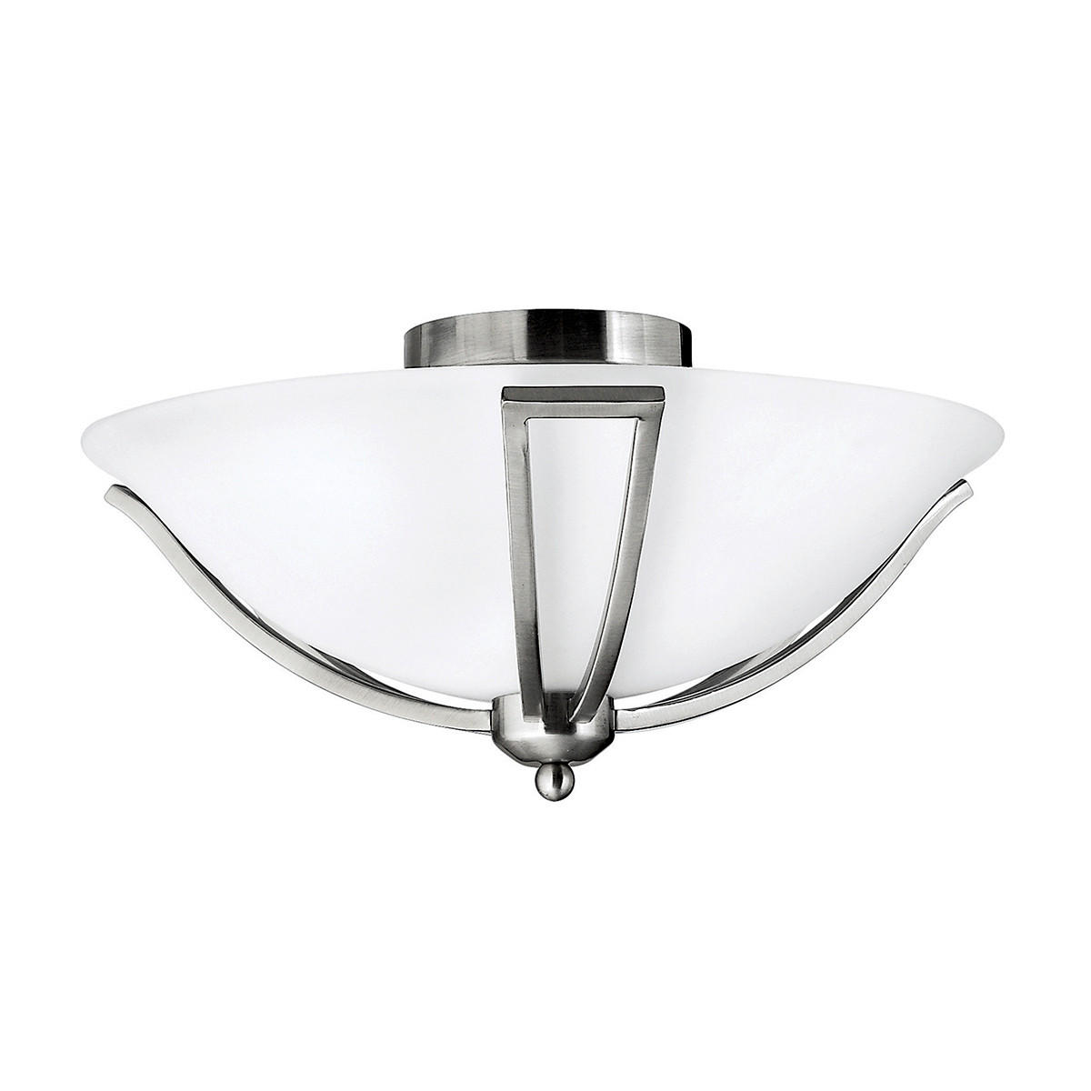 DECKENLEUCHTE Elstead Bolla 42.5/20.3 cm   - Nickelfarben, Basics, Glas/Metall (42.5/20.3cm) - Elstead Lighting