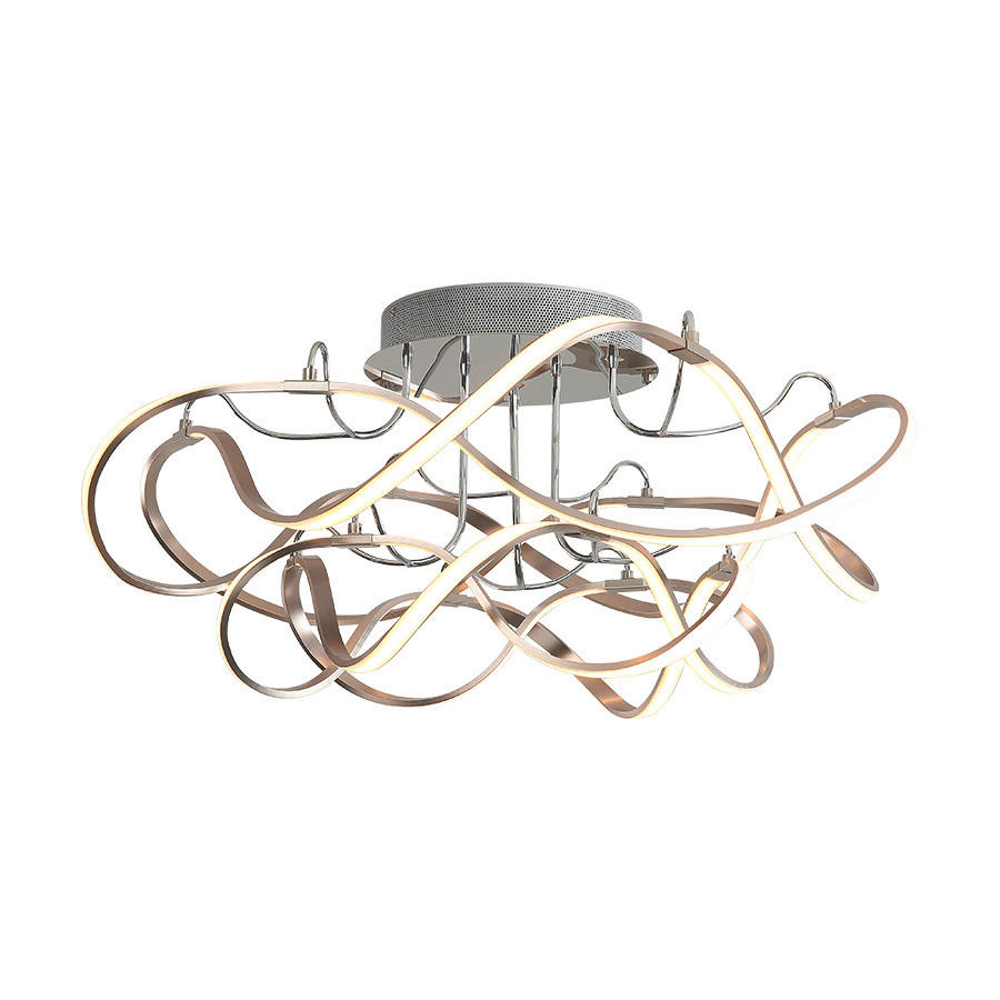 PLAFONIERĂ CU LED - alb/culoare crom, Basics, plastic/metal (78/78/37cm)