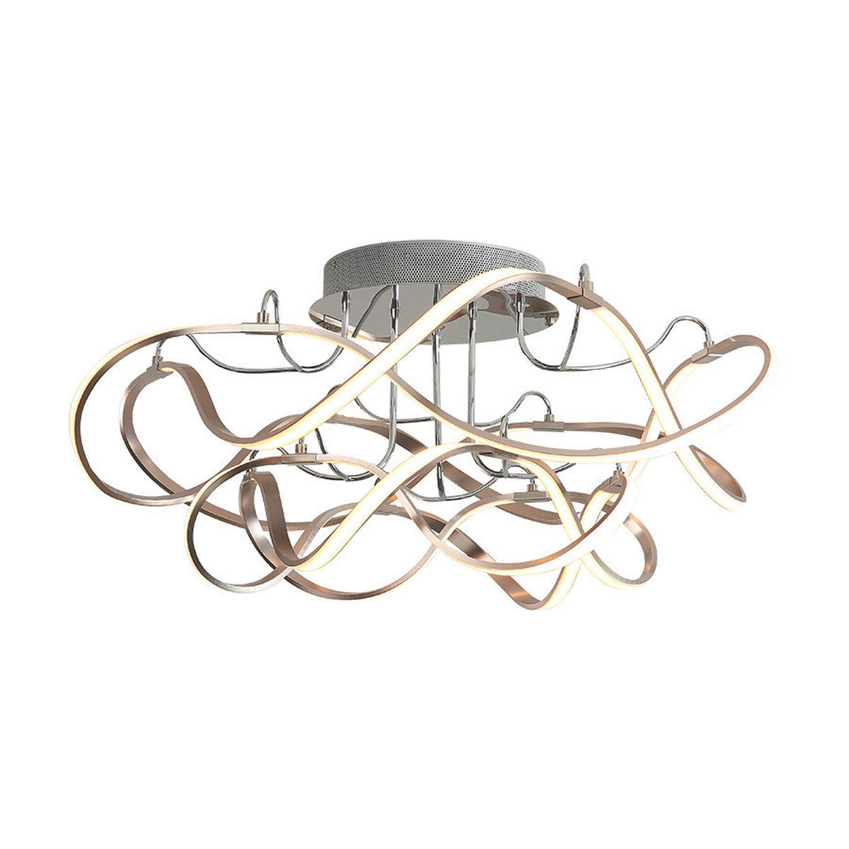 PLAFONIERĂ CU LED - alb/culoare crom, Basics, plastic/metal (78/78/37cm)