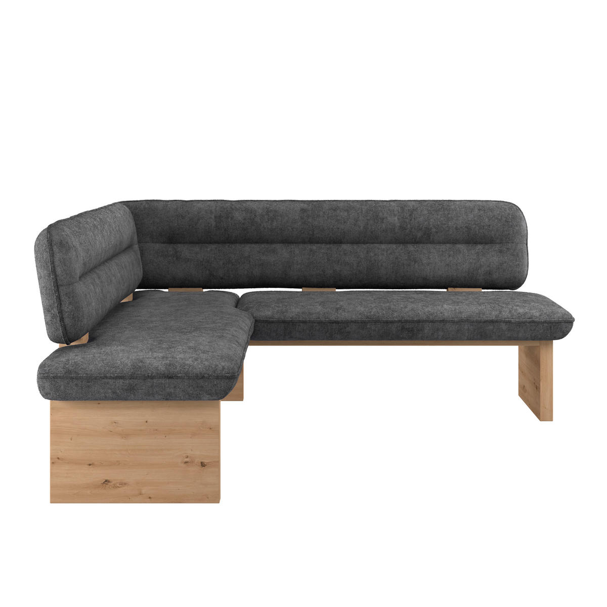 ECKBANK 170/232 cm Webstoff Schwarz Eiche Sperrholz   - Eichefarben/Schwarz, KONVENTIONELL, Holz/Textil (170/232cm) - James Wood