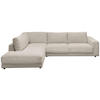ECKSOFA Feincord Sandfarben  - Sandfarben/Schwarz, Design, Kunststoff/Textil (224/325cm) - Hom`in