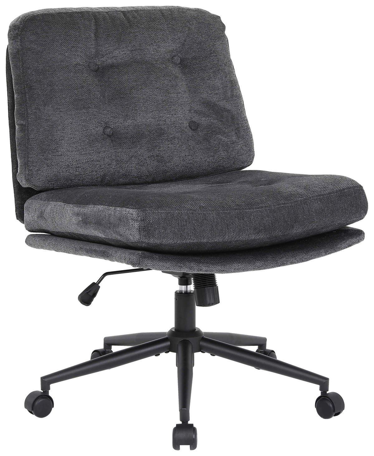 DREHSTUHL  in Mikrofaser Grau  - Schwarz/Grau, MODERN, Holz/Kunststoff (66/90/98/76cm) - MID.YOU