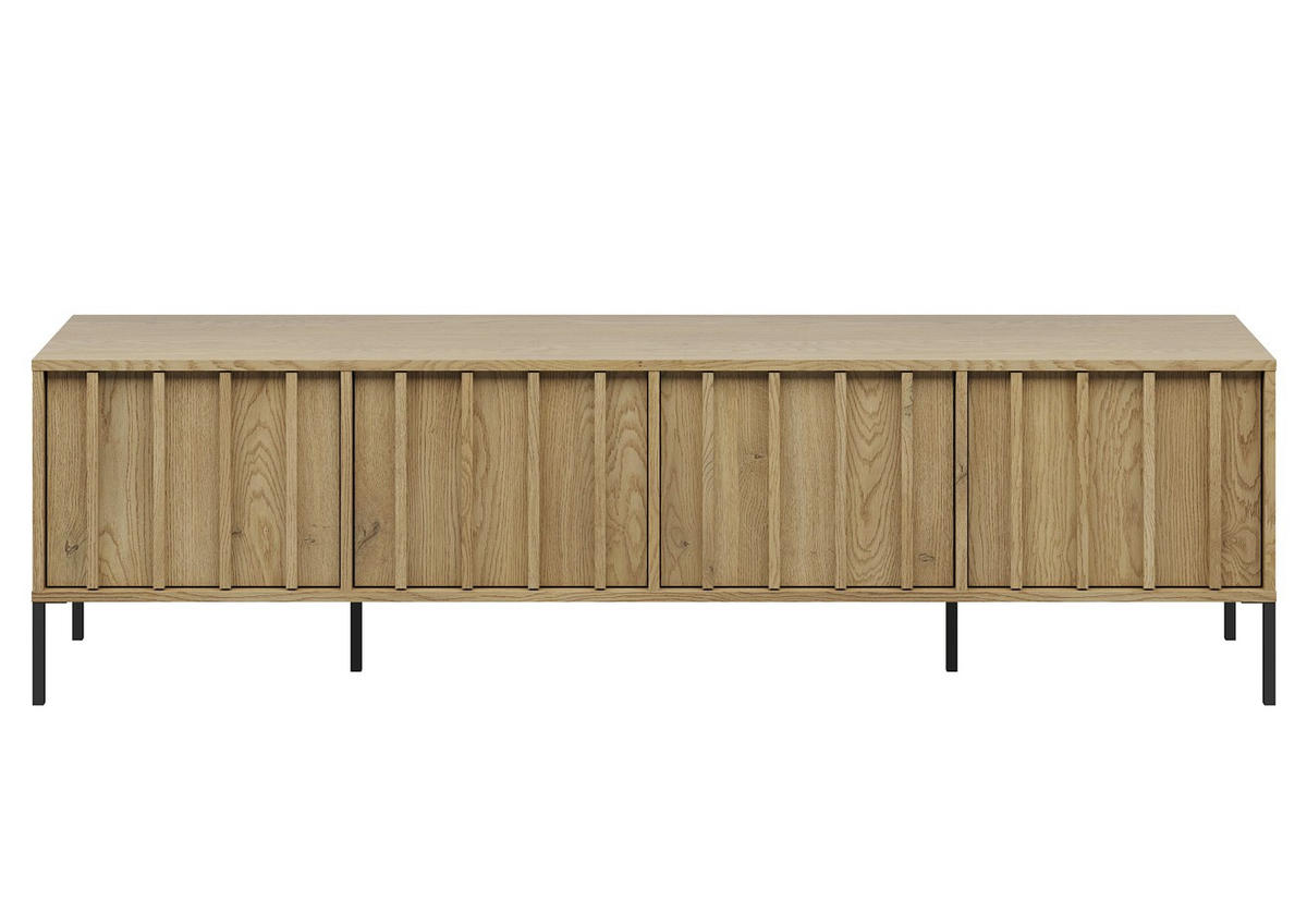 LOWBOARD  180/50/40 cm   - Eichefarben/Schwarz, Design, Holz/Metall (180/50/40cm) - MID.YOU