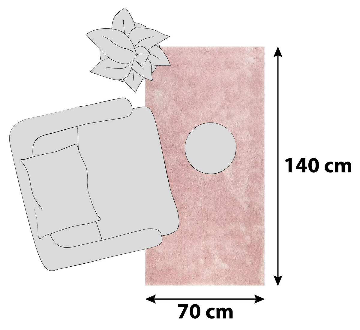 HOCHFLORTEPPICH 70/140 cm Relaxx Rosa  - Rosa, Basics, Textil (70/140cm) - Esprit