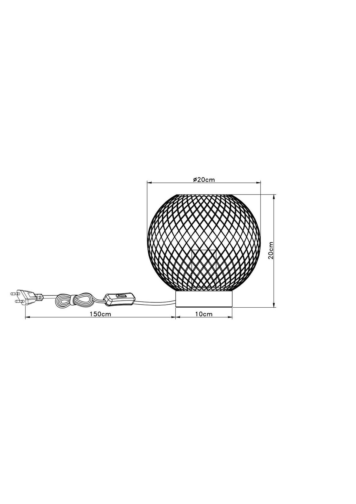 STOLNÍ LAMPA, E27, 20/20 cm  - černá/hnědá, Basics, kov/dřevo (20/20cm) - Globo