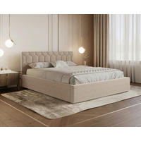 POLSTERBETT Lattenrost, Bettkasten Beigebraun 140/200 cm  - Beigebraun/Schwarz, MODERN, Holz/Kunststoff (140/200cm) - MID.YOU