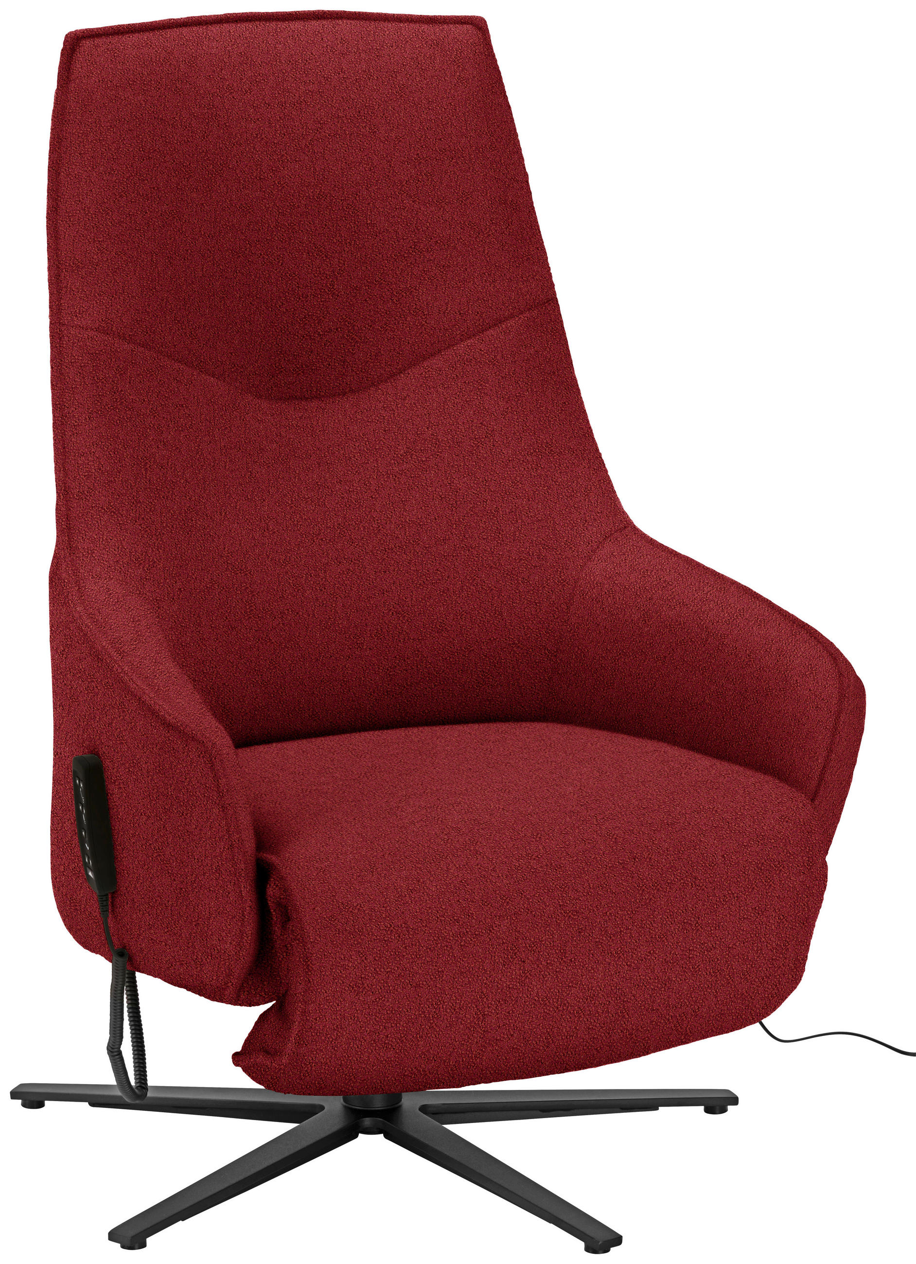 RELAXSESSEL in Textil Rot  - Anthrazit/Rot, Design, Textil/Metall (70/112/85cm) - Himolla