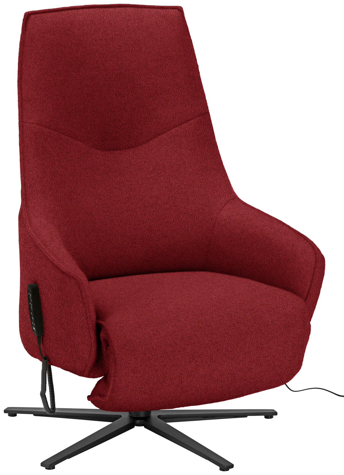RELAXSESSEL in Textil Rot  - Anthrazit/Rot, Design, Textil/Metall (70/112/85cm) - Himolla