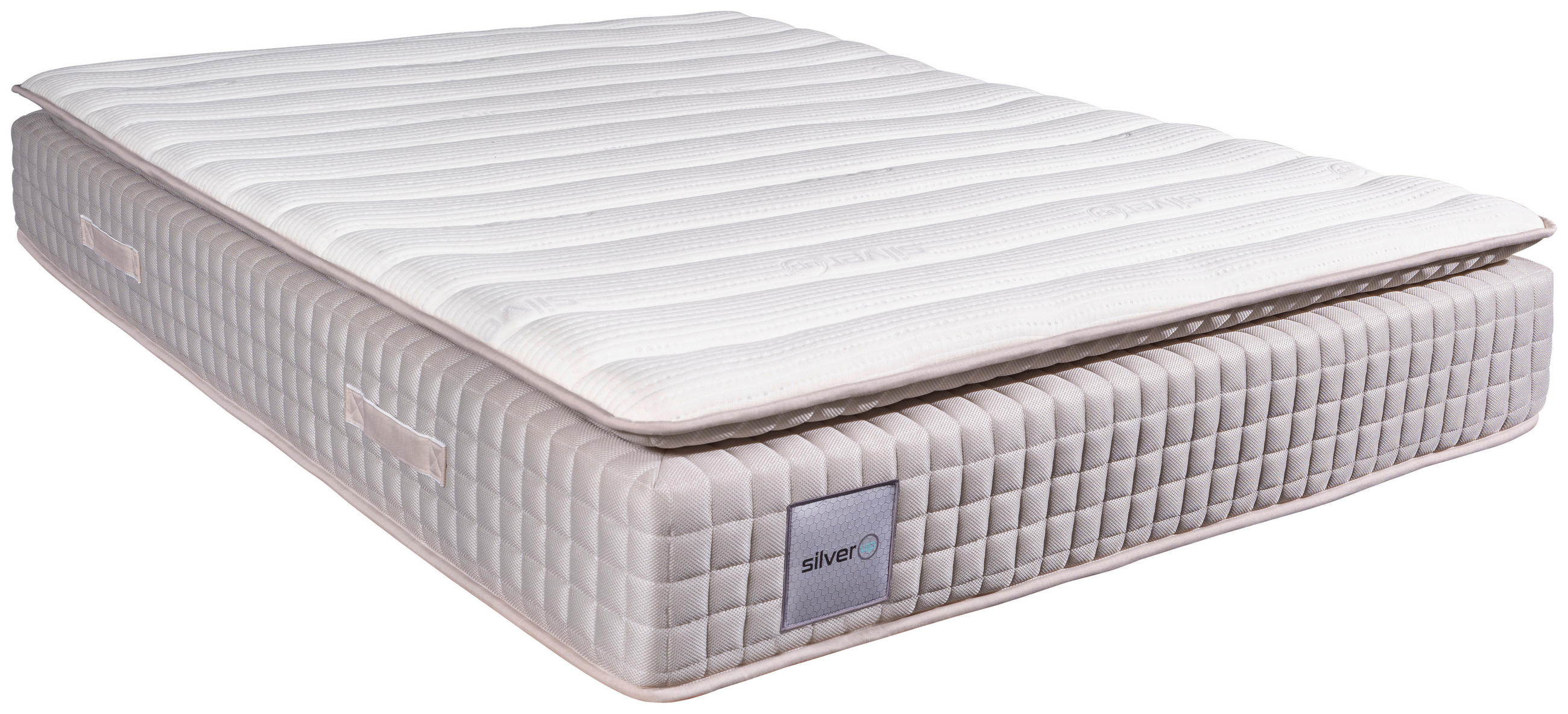 TASCHENFEDERKERNMATRATZE SILVER-UP PILLOW TOP 180/200 cm Höhe ca. 33 cm 7 -Zonen - Weiß, Basics, Textil (180/200cm) - Livetastic