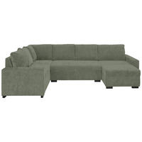 WOHNLANDSCHAFT Mintgrün Chenille  - Schwarz/Mintgrün, KONVENTIONELL, Kunststoff/Textil (183/311/140cm) - Ti'me