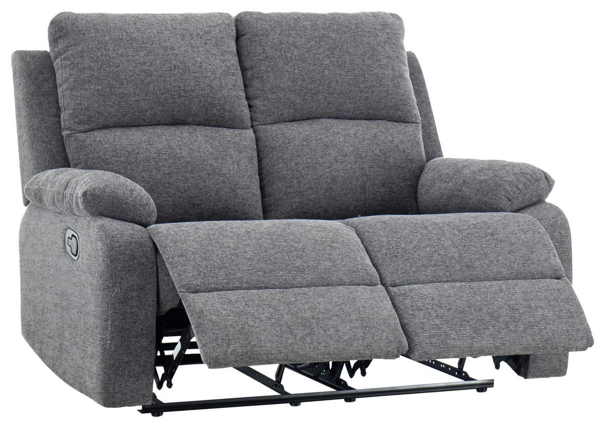 SITZGARNITUR VERONA Leinenoptik Dunkelgrau  - Dunkelgrau/Schwarz, Design, Kunststoff/Textil (84,5/133,5/100,5/92cm) - Livetastic