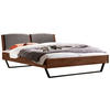 BETT 160/200 cm  in Nussbaumfarben  - Dunkelgrau/Anthrazit, MODERN, Holz/Textil (160/200cm) - Hasena