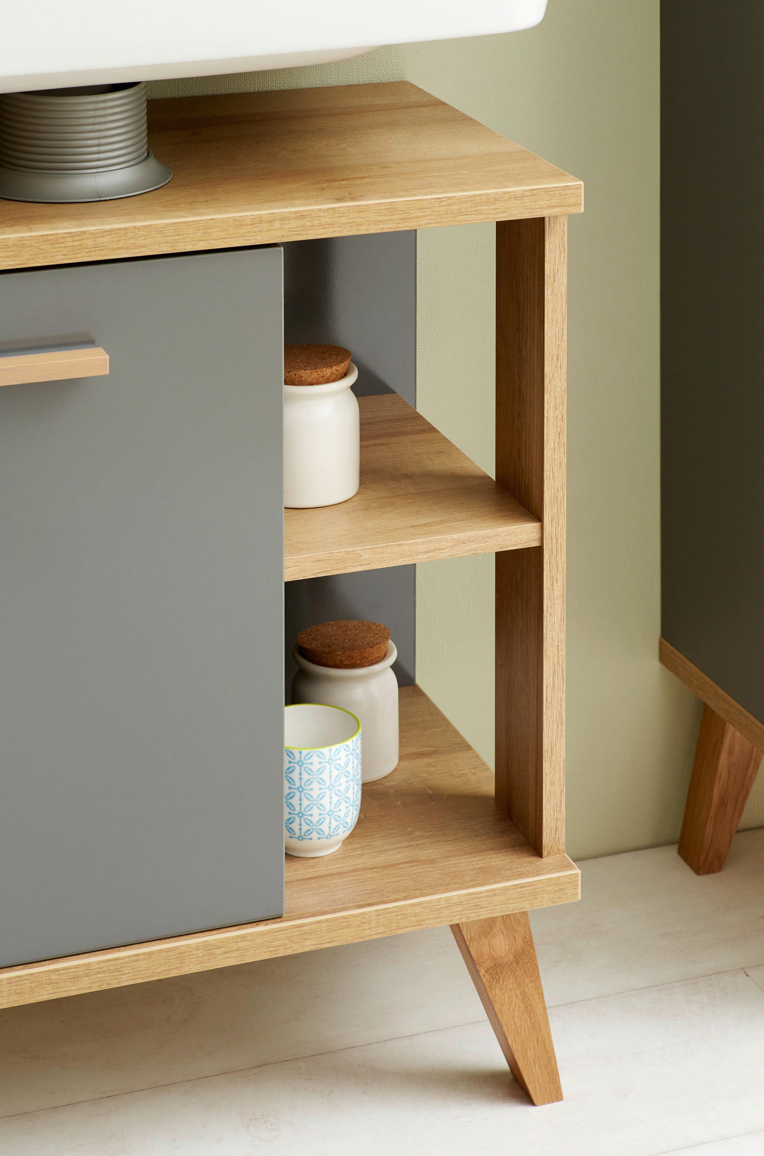 WASCHBECKENUNTERSCHRANK 60,5/65,0/33,0 cm  - Eichefarben/Grau, KONVENTIONELL, Holzwerkstoff (60,5/65,0/33,0cm) - Xora