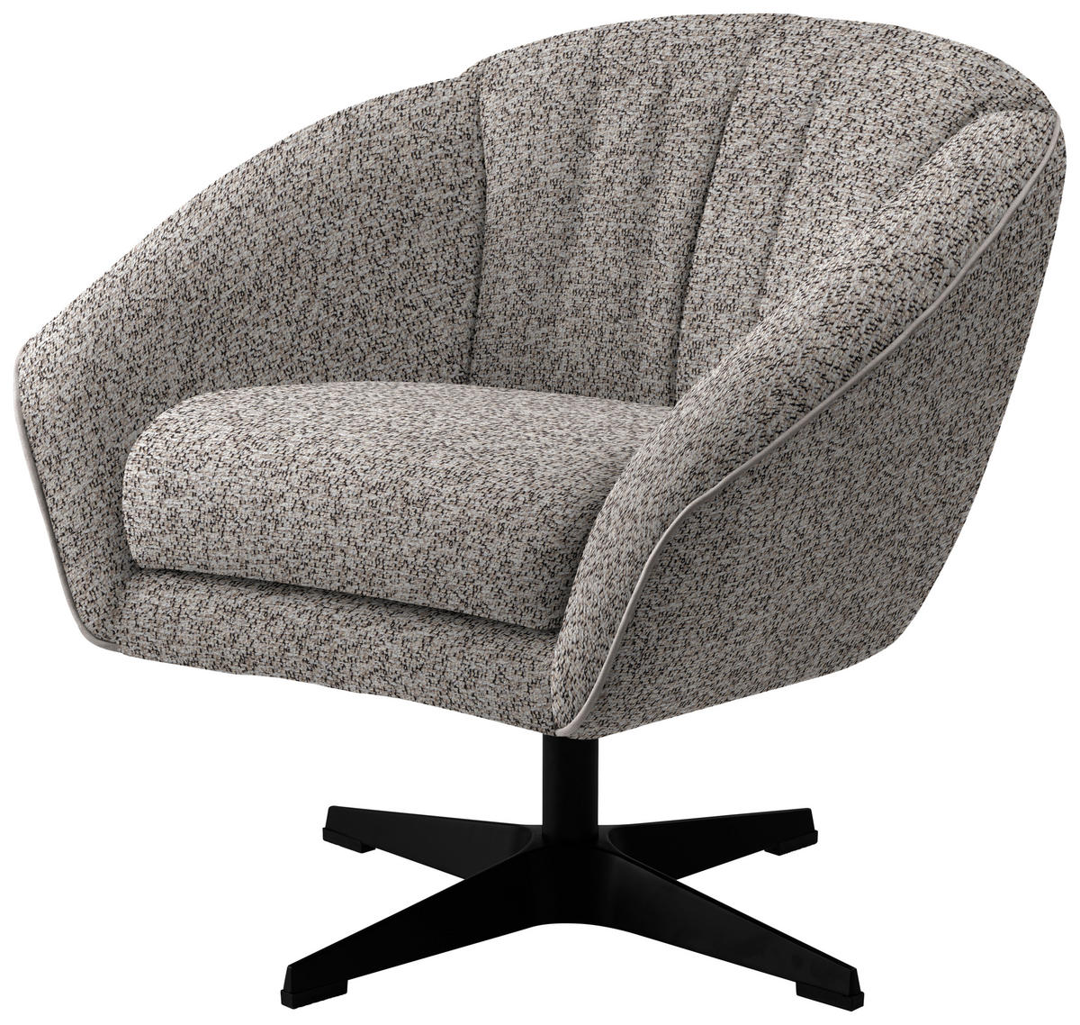FÅTÖLJ i textil taupe  - svart/taupe, Design, metall/textil (80/78/80cm) - MID.YOU