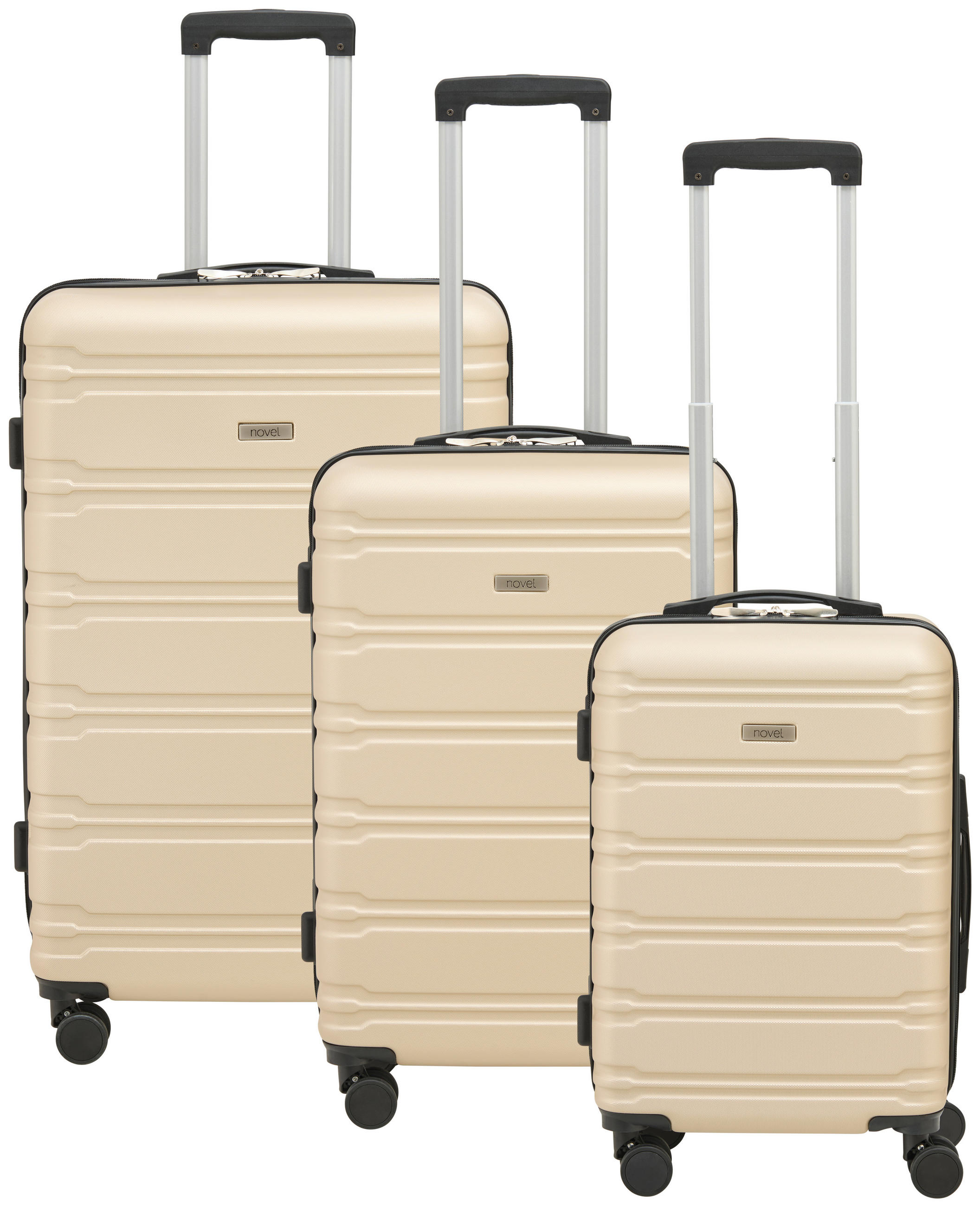 REISEKOFFERSET Champagner 3-teilig  - Champagner, Basics, Kunststoff/Textil - Novel