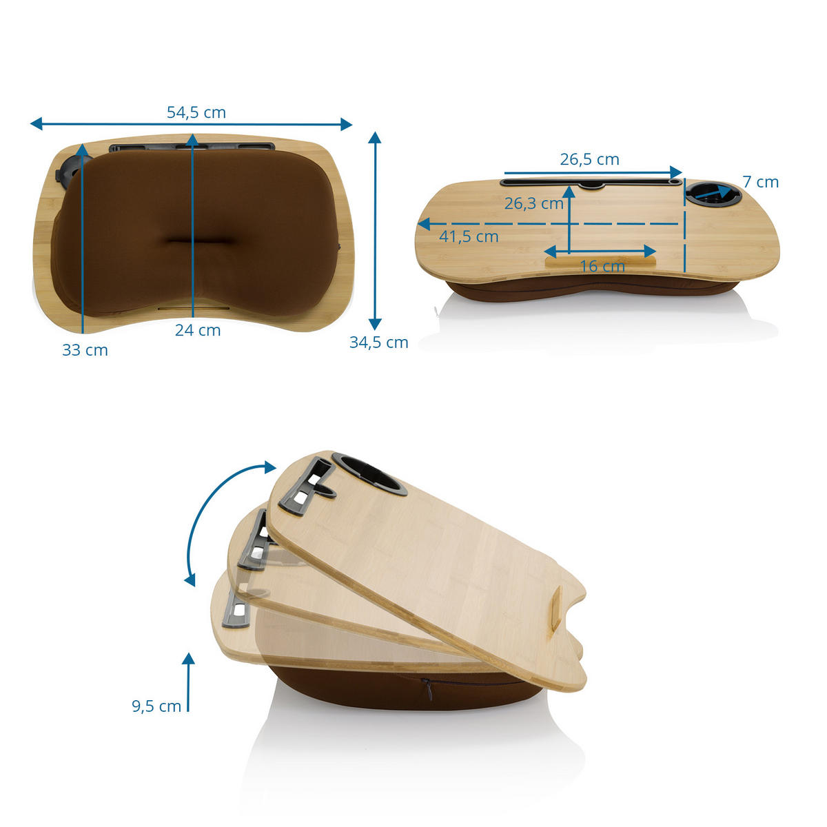 LAPTOPSTÖD - brun, Basics, trä/textil (54/9,5/34,5cm) - MID.YOU
