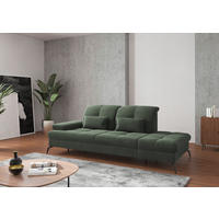 RÉCAMIERE in Flachgewebe Grün  - Schwarz/Grün, Konventionell, Textil/Metall (231/90/122cm) - Sit & More