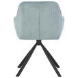 ARMLEHNSTUHL  Stoffauswahl, Sitzfläche 360° drehbar, inklusive Armlehnen Cord  - Schwarz/Hellblau, Design, Textil/Metall (56/83/62cm) - Carryhome