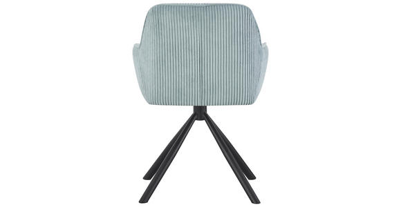 ARMLEHNSTUHL  Stoffauswahl, Sitzfläche 360° drehbar, inklusive Armlehnen Cord  - Schwarz/Hellblau, Design, Textil/Metall (56/83/62cm) - Carryhome