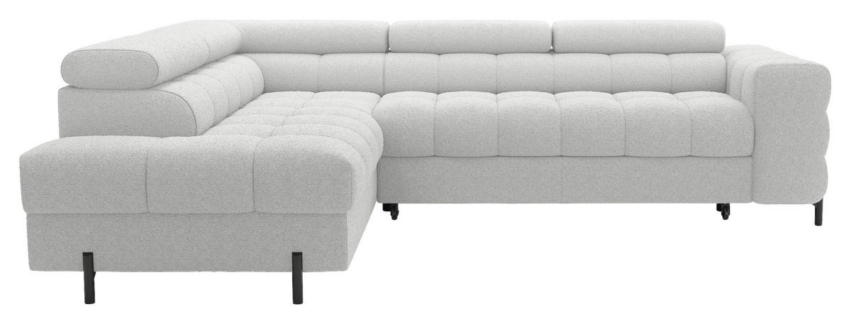 ECKSOFA FERUCCE in Teddystoff Grau  200/276 cm  - Schwarz/Grau, Design, Textil/Metall (200/276cm) - MID.YOU