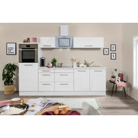KÜCHENBLOCK 270 cm   Weiss  - Weiss/Edelstahlfarben, Konventionell, Holzwerkstoff/Metall (270cm) - Respekta