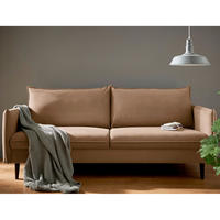 3-SITZER-SOFA JULI in Samt Dunkelbraun  - Dunkelbraun/Schwarz, Design, Holz/Textil (203/86/100cm) - P & B