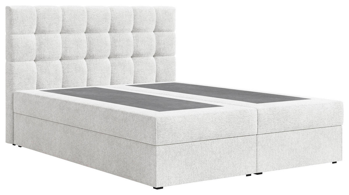 BOXBETT 180/200 cm,  in Weiß, Bettkasten, Topper,  - Schwarz/Weiß, MODERN, Holz/Kunststoff (180/200cm) - MID.YOU