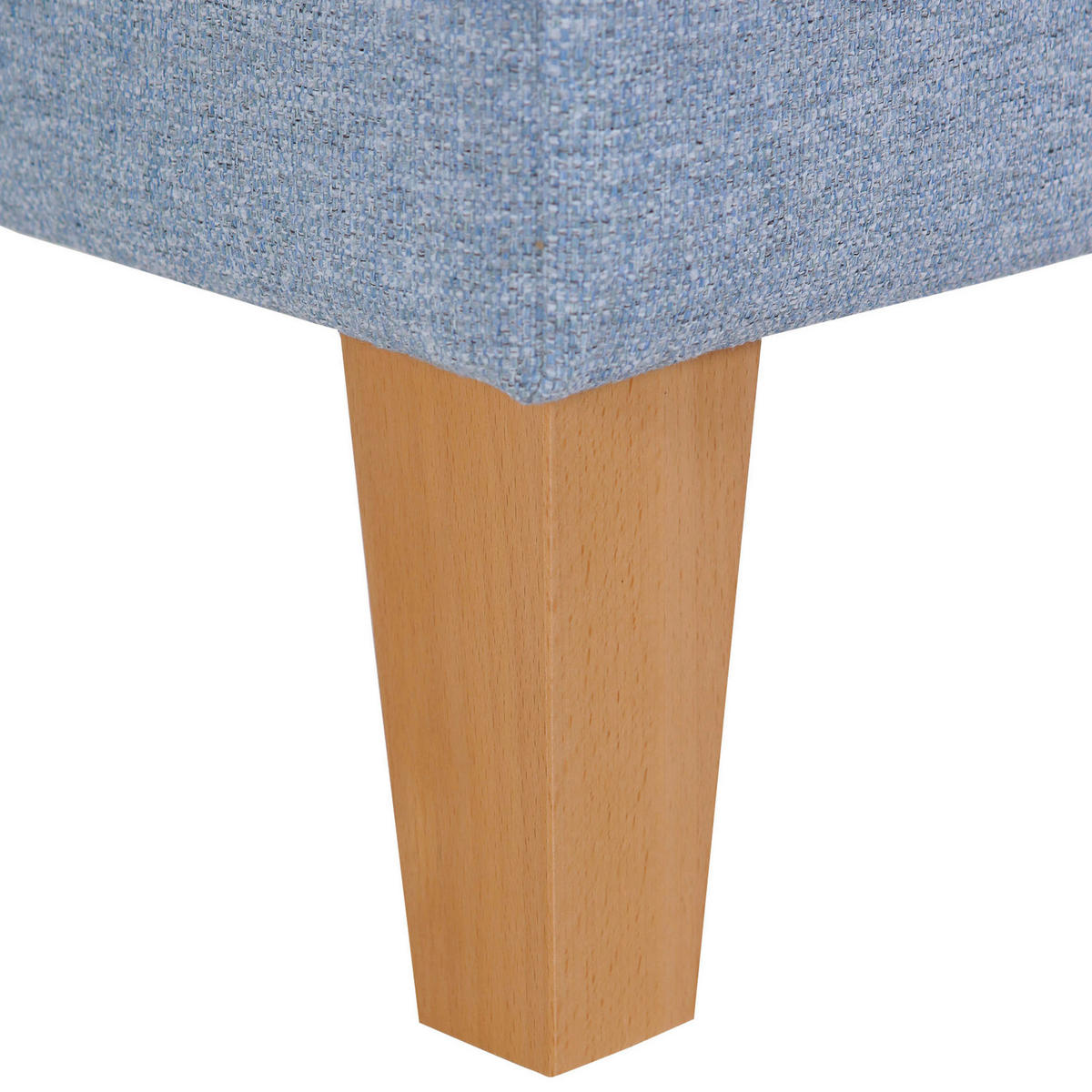 HOCKER in Textil Hellblau  - Eichefarben/Hellblau, Design, Holz/Textil (55/44/55cm) - MID.YOU