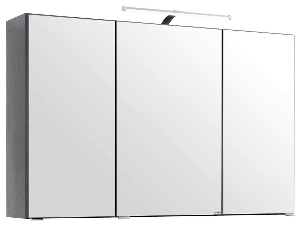 SPIEGELSCHRANK 100/64/20 cm  - Chromfarben/Graphitfarben, KONVENTIONELL, Glas/Holzwerkstoff (100/64/20cm) - Xora